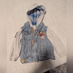Disney Kids Denim and Gray Hooded Jacket